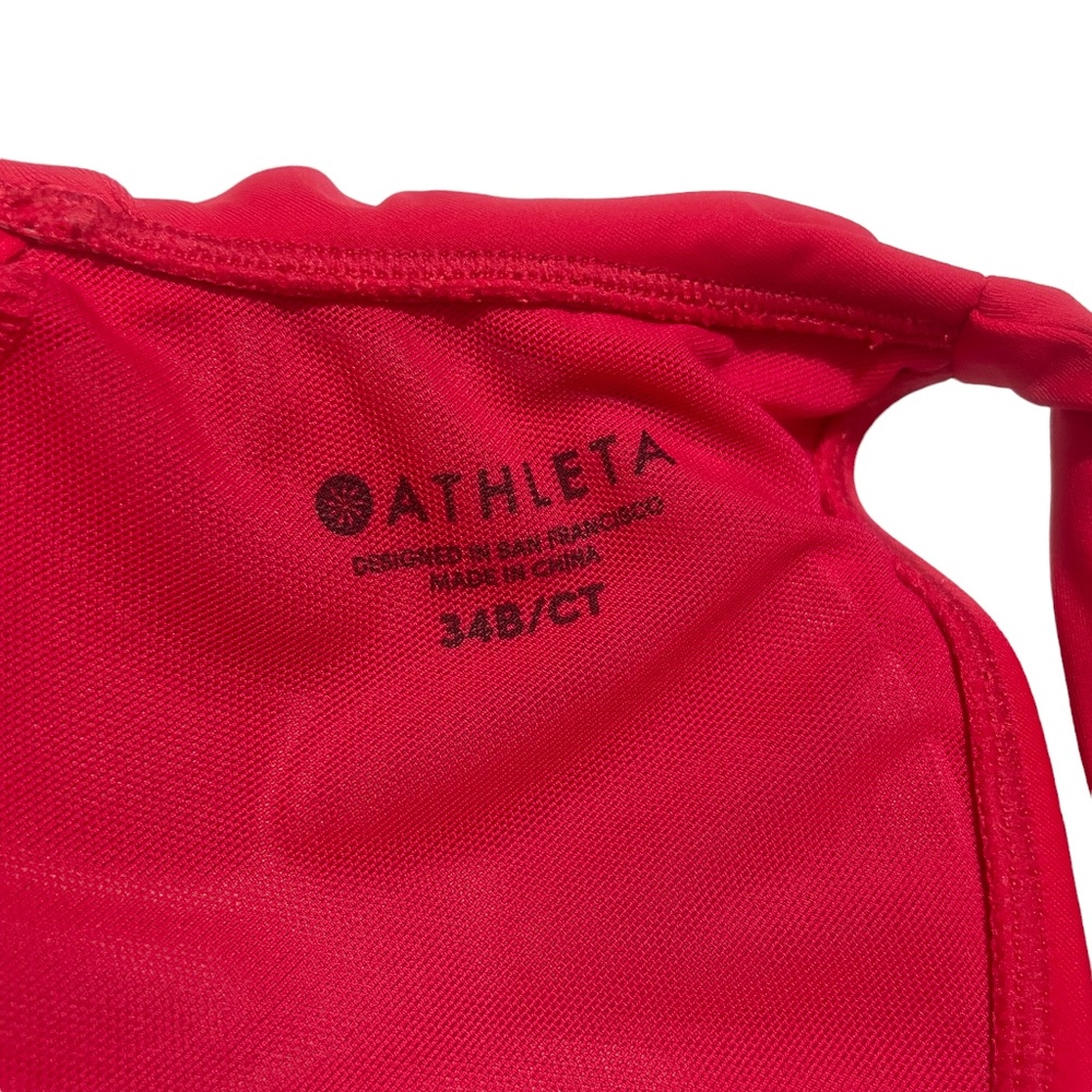 Athleta 34B Halter Red Bathing Suit top (could just be a top) Padded (removable) - Picture 2 of 6